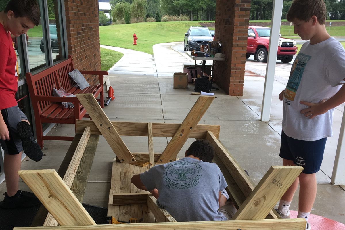 Building a picnic table as an Eagle Scout project